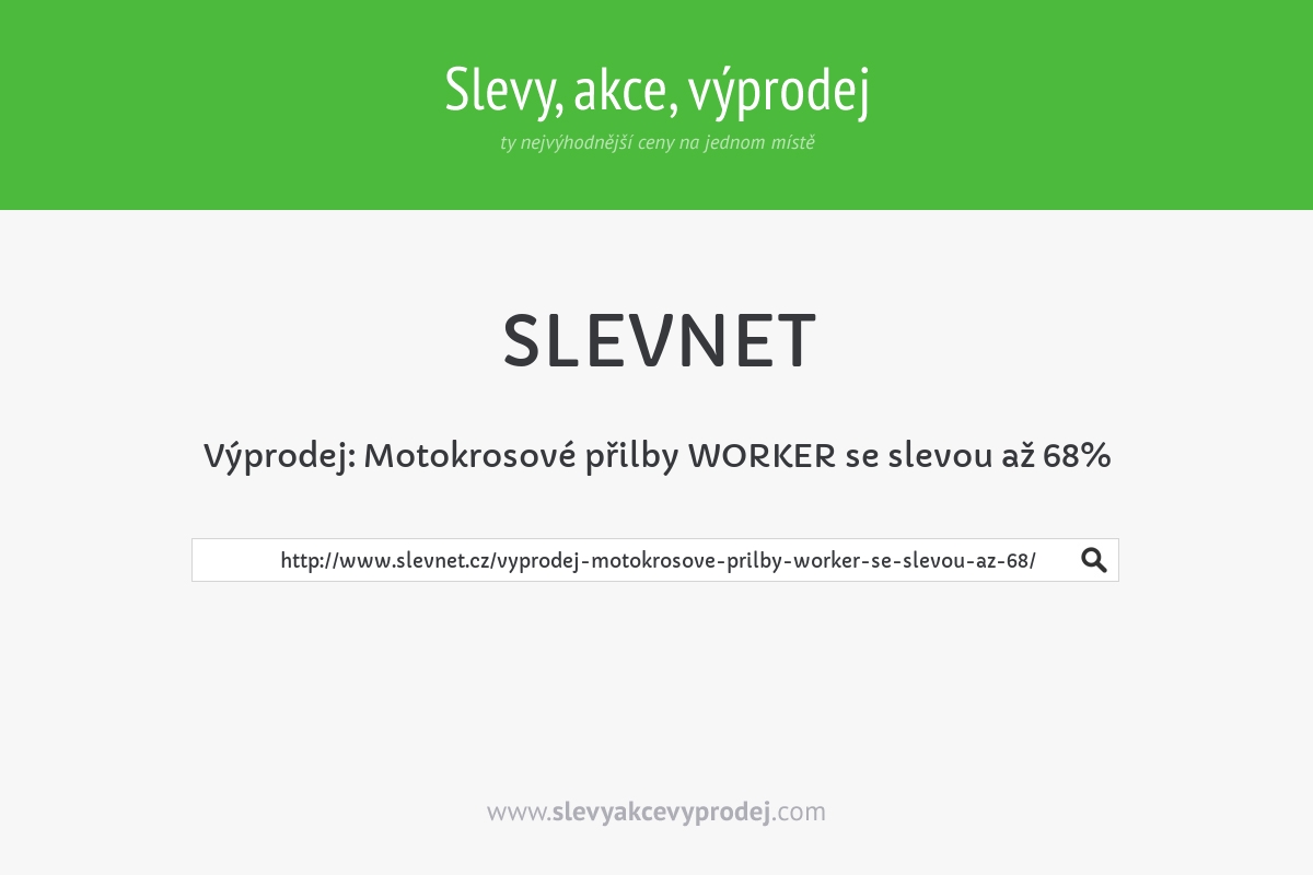 Výprodej: Motokrosové přilby WORKER se slevou až 68%