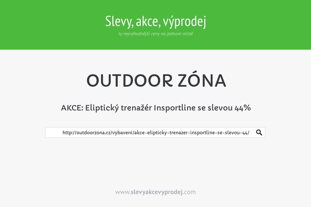 AKCE: Eliptický trenažér Insportline se slevou 44%