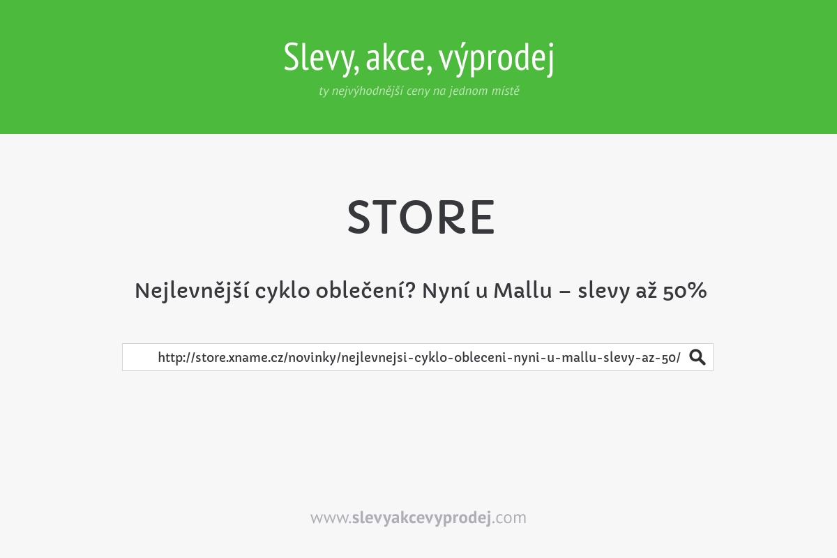 Nejlevnější cyklo oblečení? Nyní u Mallu – slevy až 50%