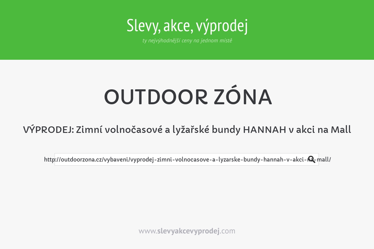 VÝPRODEJ: Zimní volnočasové a lyžařské bundy HANNAH v akci na Mall