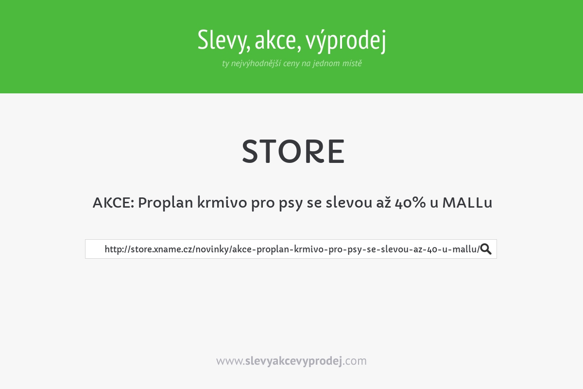 AKCE: Proplan krmivo pro psy se slevou až 40% u MALLu