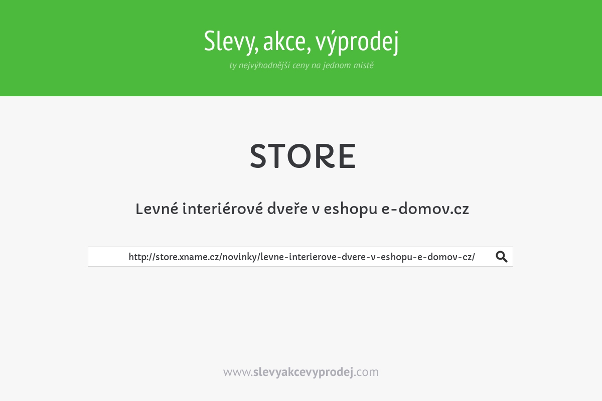 Levné interiérové dveře v eshopu e-domov.cz