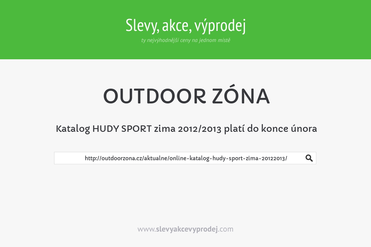 Katalog HUDY SPORT zima 2012/2013 platí do konce února