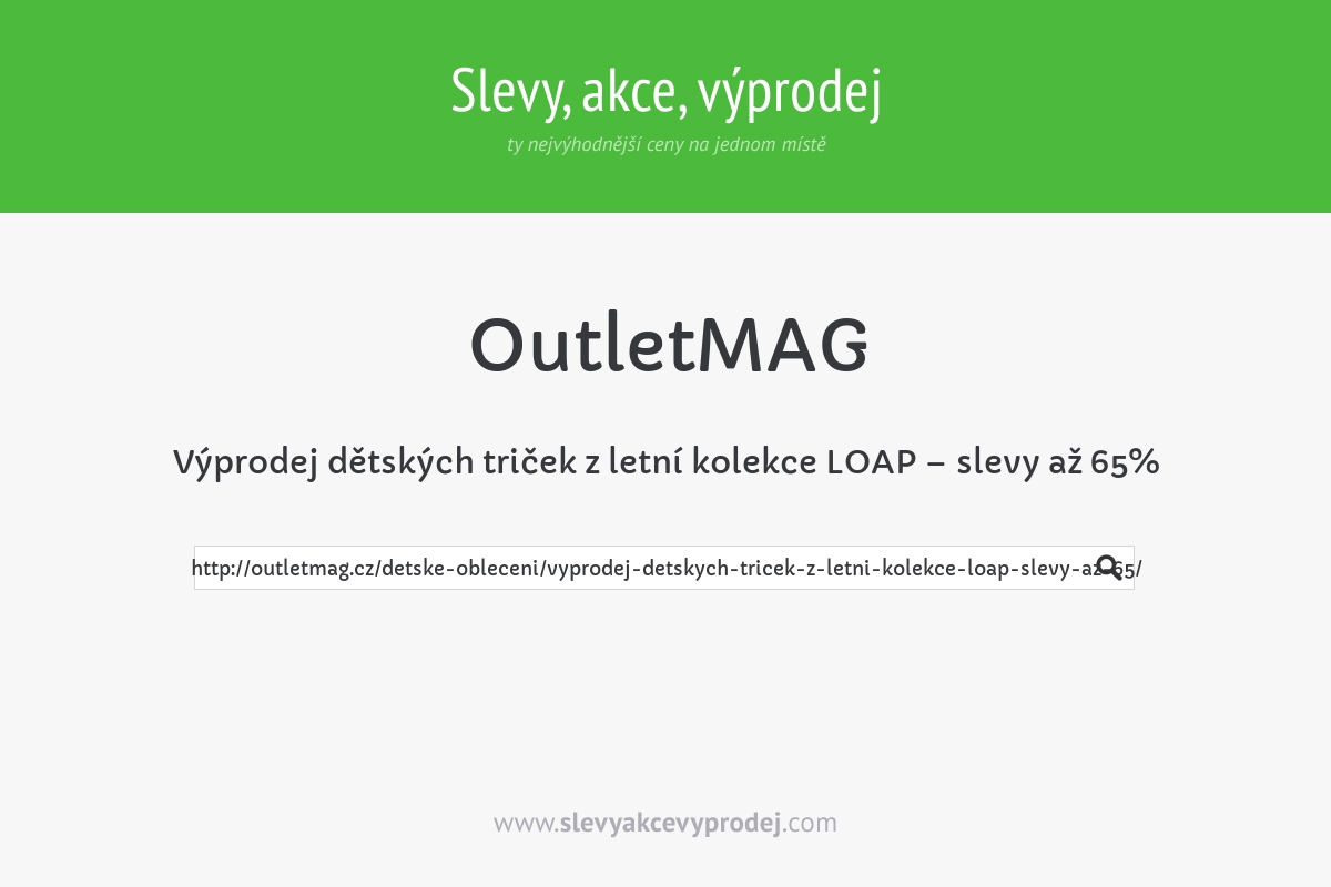 Výprodej dětských triček z letní kolekce LOAP – slevy až 65%