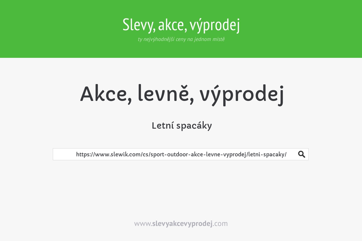 Letní spacáky