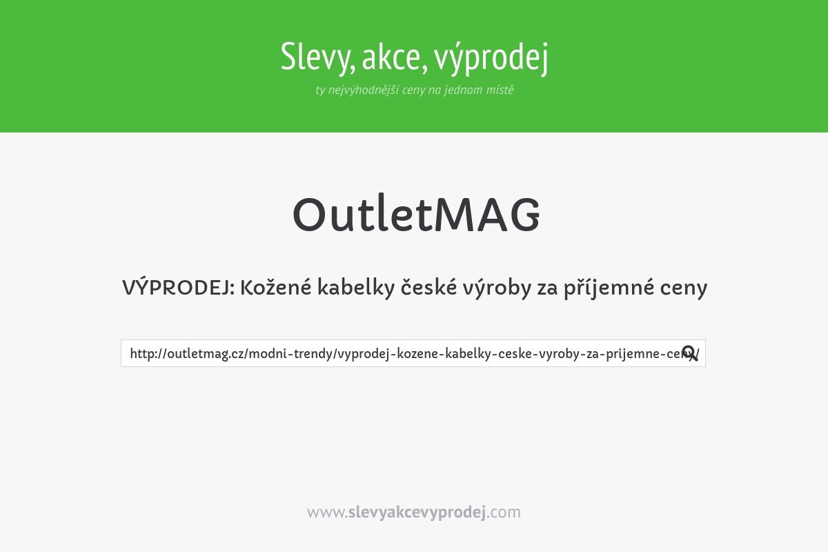 VÝPRODEJ: Kožené kabelky české výroby za příjemné ceny