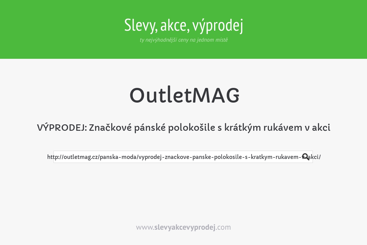 VÝPRODEJ: Značkové pánské polokošile s krátkým rukávem v akci