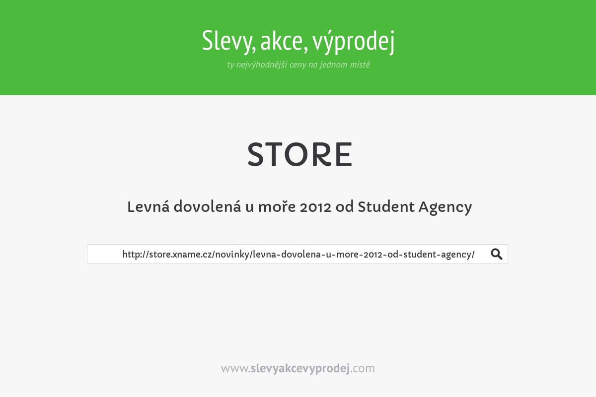 Levná dovolená u moře 2012 od Student Agency