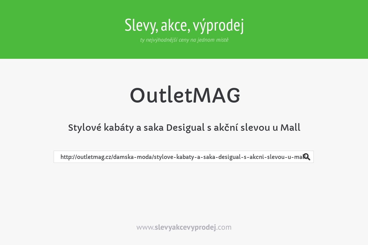 Stylové kabáty a saka Desigual s akční slevou u Mall