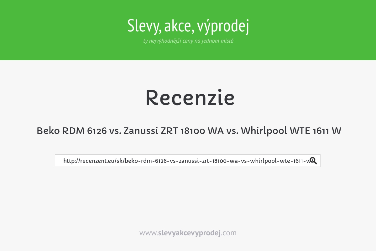 Beko RDM 6126 vs. Zanussi ZRT 18100 WA vs. Whirlpool WTE 1611 W