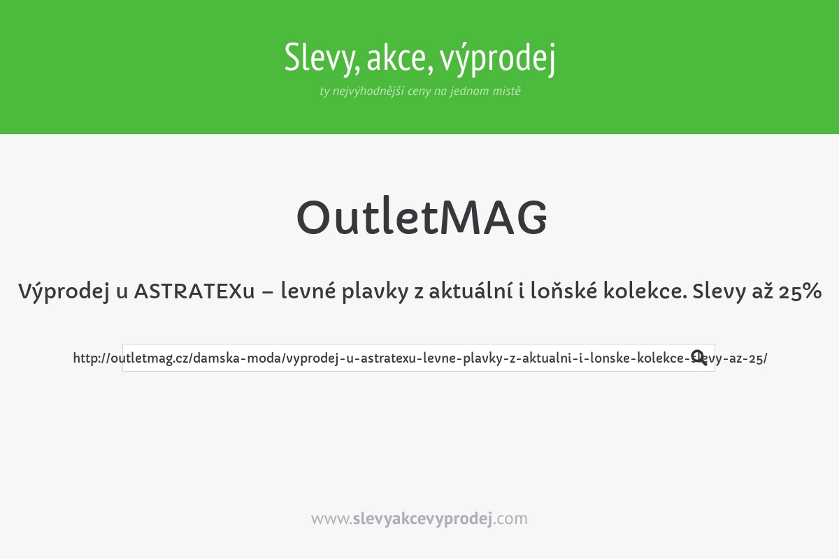 Výprodej u ASTRATEXu – levné plavky z aktuální i loňské kolekce. Slevy až 25%