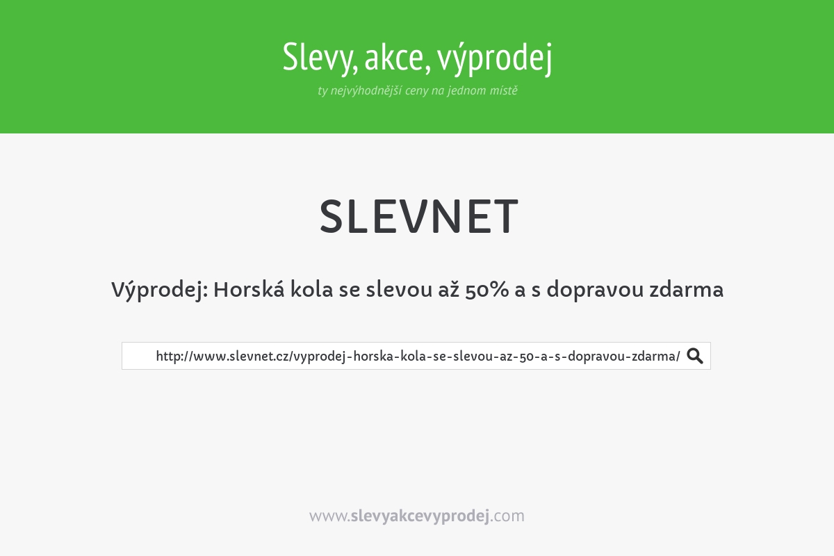 Výprodej: Horská kola se slevou až 50% a s dopravou zdarma