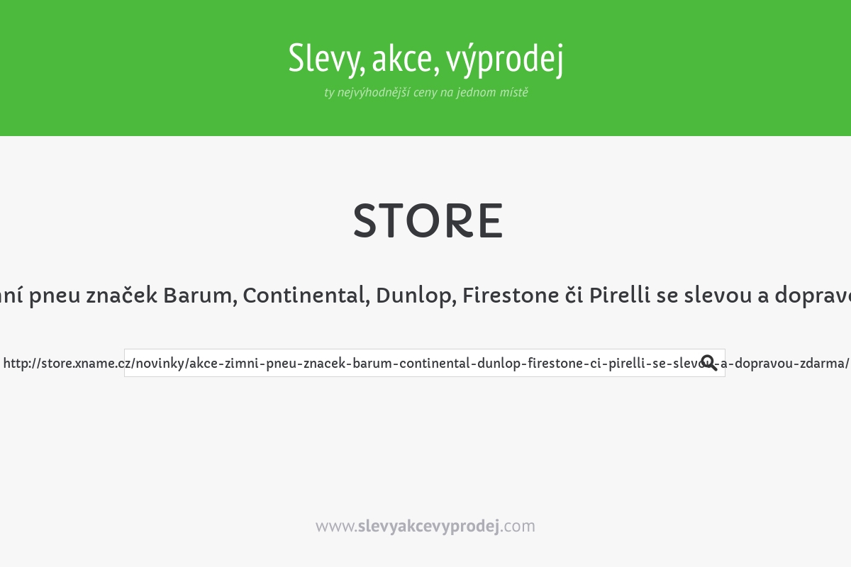 AKCE: Zimní pneu značek Barum, Continental, Dunlop, Firestone či Pirelli se slevou a dopravou zdarma