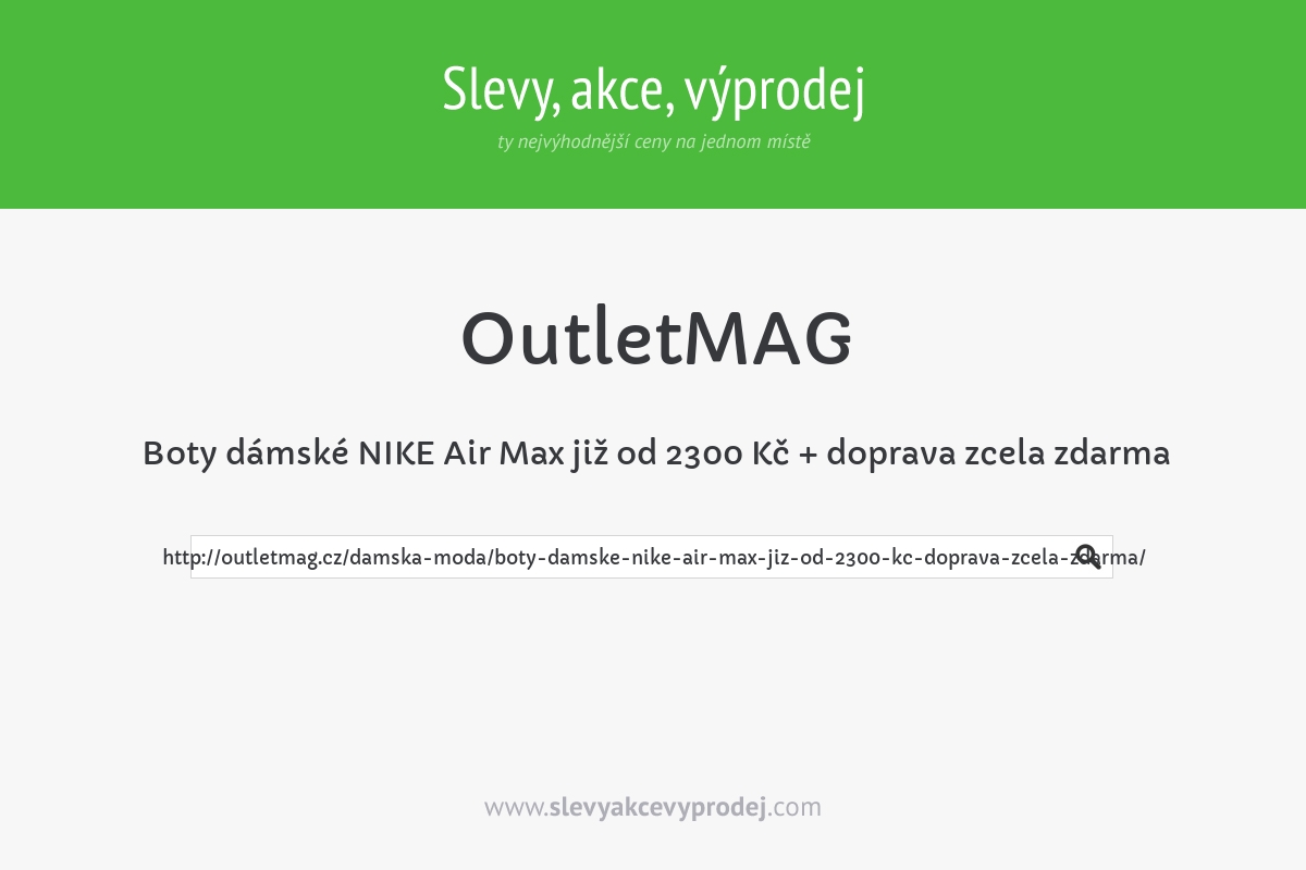 Boty dámské NIKE Air Max již od 2300 Kč + doprava zcela zdarma