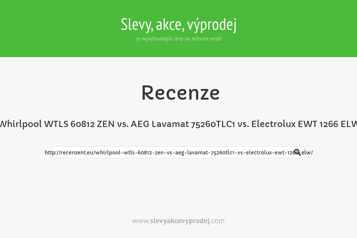 Whirlpool WTLS 60812 ZEN vs. AEG Lavamat 75260TLC1 vs. Electrolux EWT 1266 ELW