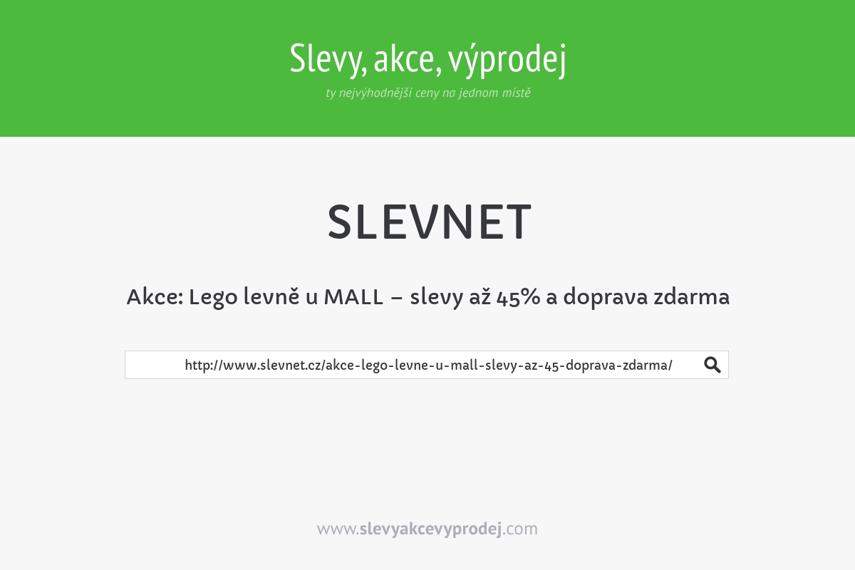 Akce: Lego levně u MALL – slevy až 45% a doprava zdarma