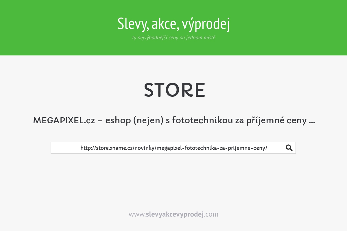 MEGAPIXEL.cz – eshop (nejen) s fototechnikou za příjemné ceny …