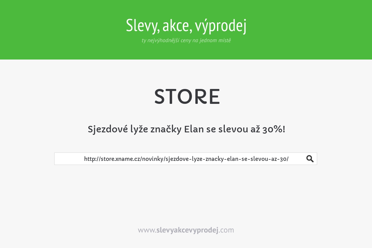 Sjezdové lyže značky Elan se slevou až 30%!