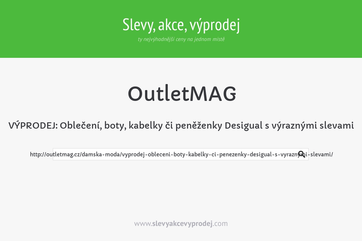 VÝPRODEJ: Oblečení, boty, kabelky či peněženky Desigual s výraznými slevami