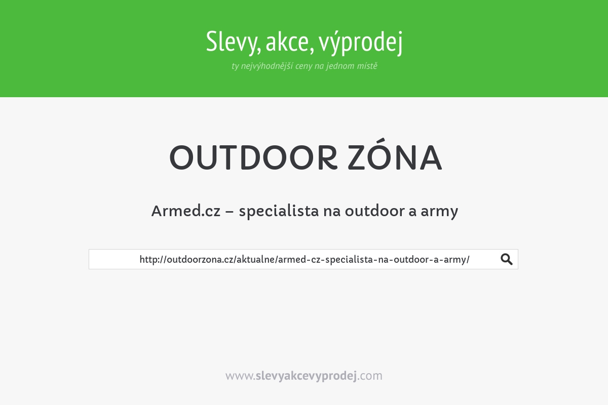 Armed.cz – specialista na outdoor a army