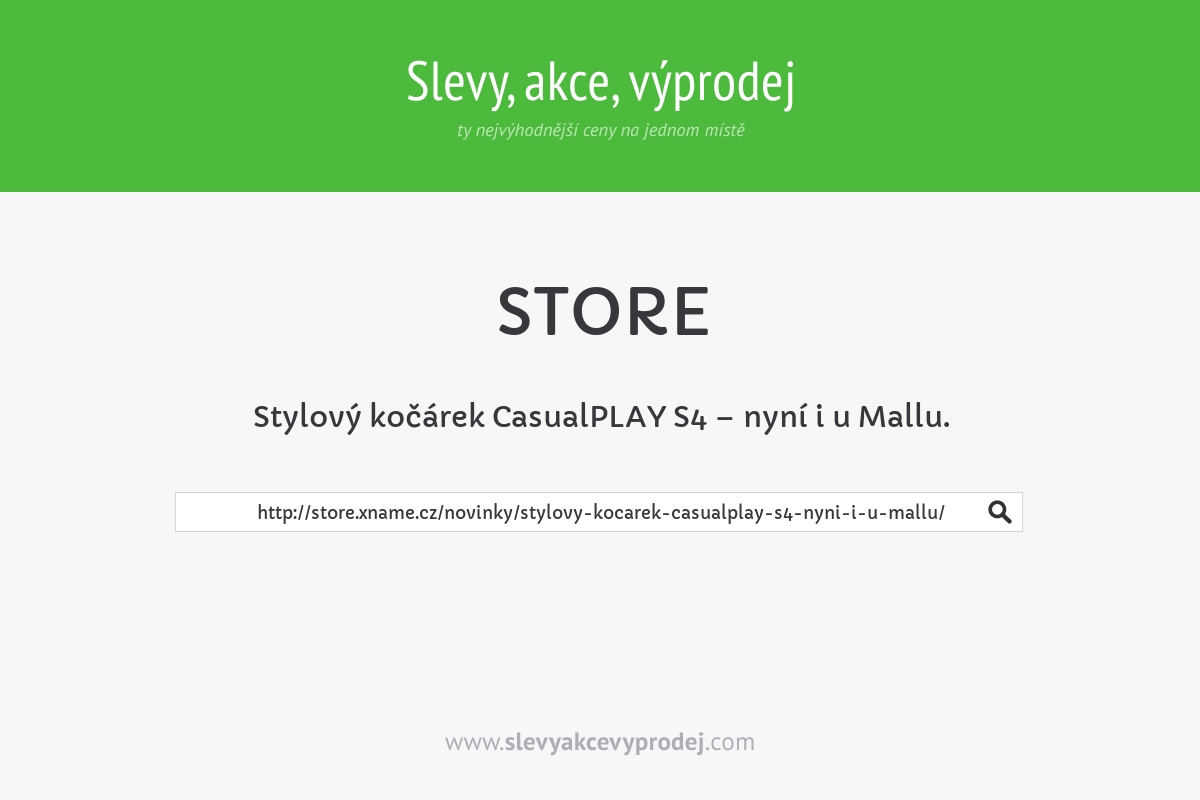 Stylový kočárek CasualPLAY S4 – nyní i u Mallu.