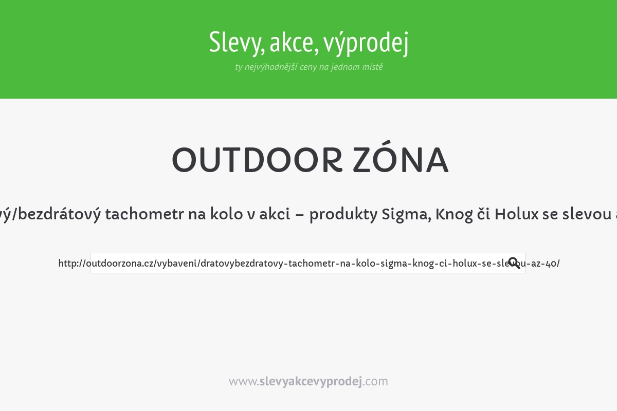 Drátový/bezdrátový tachometr na kolo v akci – produkty Sigma, Knog či Holux se slevou až 40%